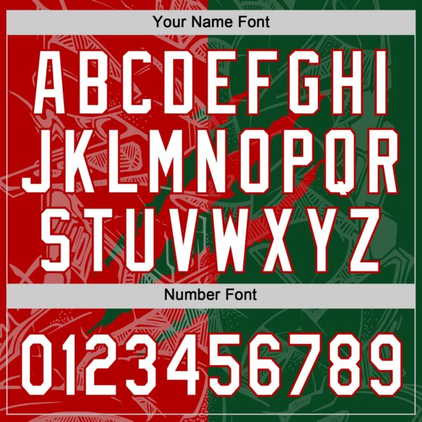 Custom Graffiti Pattern White Green-Red 3D Scratch Two-Button Unisex Softball Jersey