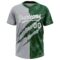 Custom Graffiti Pattern White Green-Gray 3D Scratch Two-Button Unisex Softball Jersey