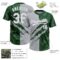 Custom Graffiti Pattern White Green-Gray 3D Scratch Two-Button Unisex Softball Jersey