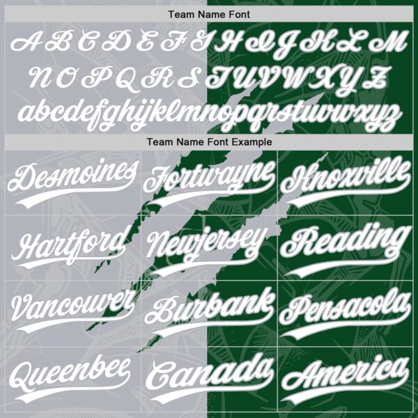 Custom Graffiti Pattern White Green-Gray 3D Scratch Two-Button Unisex Softball Jersey