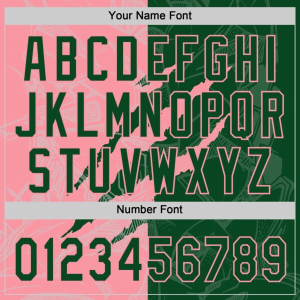 Custom Graffiti Pattern Green-Medium Pink 3D Scratch Two-Button Unisex Softball Jersey