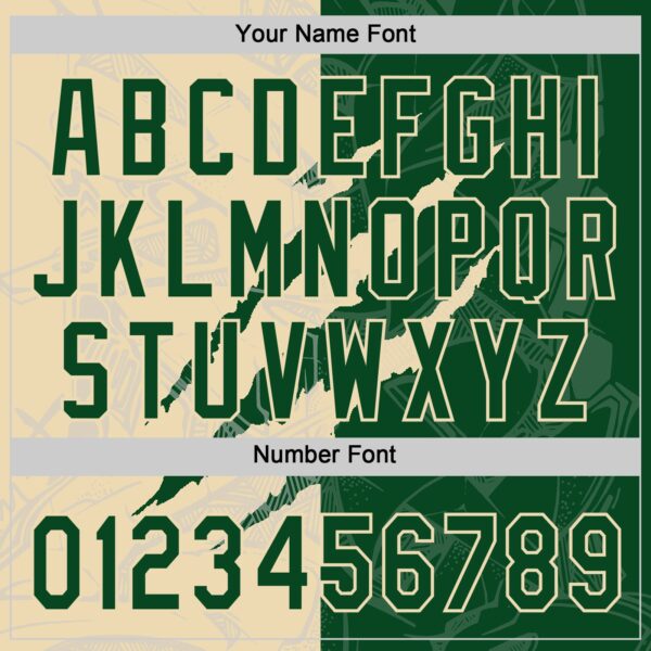 Custom Graffiti Pattern Green-Cream 3D Scratch Two-Button Unisex Softball Jersey