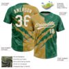 Custom Graffiti Pattern White Kelly Green-Old Gold 3D Scratch Two-Button Unisex Softball Jersey