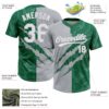 Custom Graffiti Pattern White Kelly Green-Gray 3D Scratch Two-Button Unisex Softball Jersey