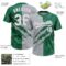 Custom Graffiti Pattern White Kelly Green-Gray 3D Scratch Two-Button Unisex Softball Jersey