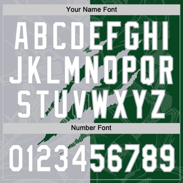 Custom Graffiti Pattern White Kelly Green-Gray 3D Scratch Two-Button Unisex Softball Jersey