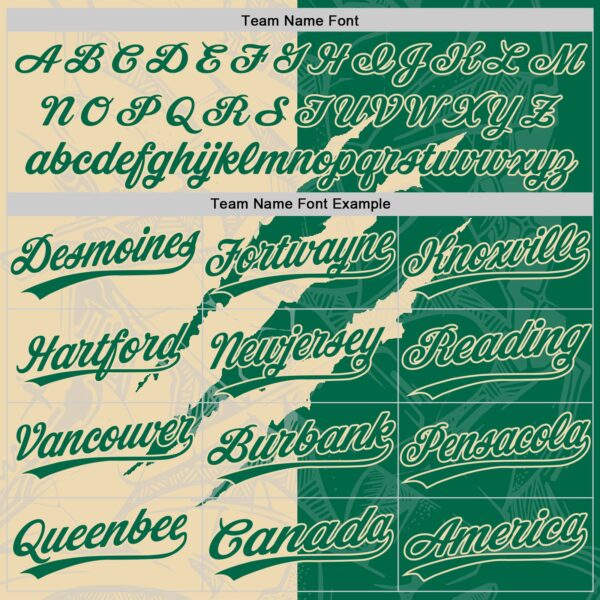 Custom Graffiti Pattern Kelly Green-Cream 3D Scratch Two-Button Unisex Softball Jersey