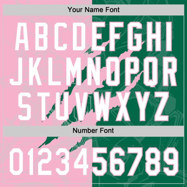 Custom Graffiti Pattern White Kelly Green-Light Pink 3D Scratch Two-Button Unisex Softball Jersey