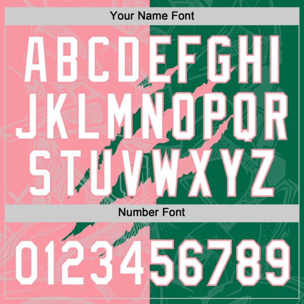 Custom Graffiti Pattern White Kelly Green-Medium Pink 3D Scratch Two-Button Unisex Softball Jersey