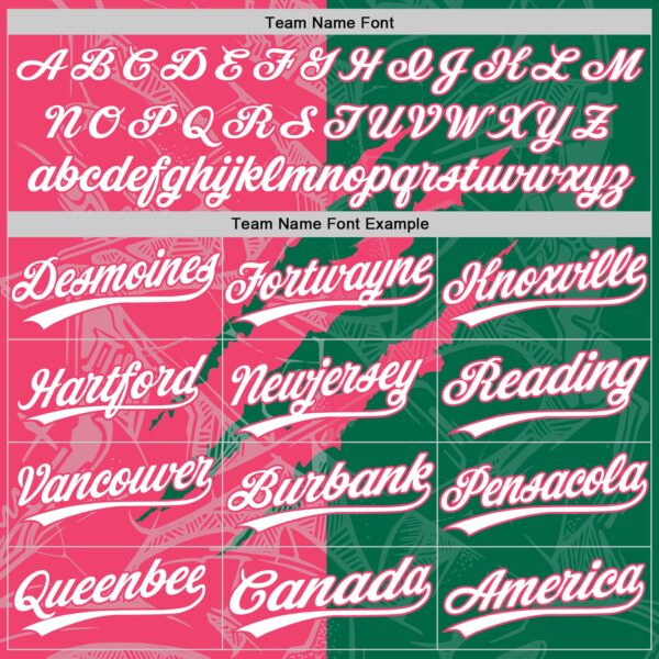 Custom Graffiti Pattern White Kelly Green-Neon Pink 3D Scratch Two-Button Unisex Softball Jersey