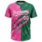 Custom Graffiti Pattern White Kelly Green-Pink 3D Scratch Two-Button Unisex Softball Jersey