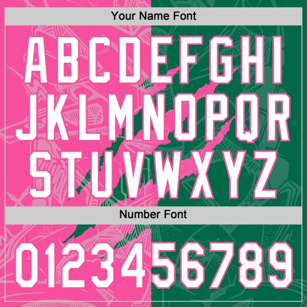 Custom Graffiti Pattern White Kelly Green-Pink 3D Scratch Two-Button Unisex Softball Jersey