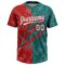 Custom Graffiti Pattern White Teal-Red 3D Scratch Two-Button Unisex Softball Jersey