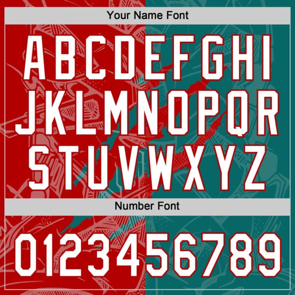 Custom Graffiti Pattern White Teal-Red 3D Scratch Two-Button Unisex Softball Jersey