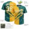 Custom Graffiti Pattern White Teal-Gold 3D Scratch Two-Button Unisex Softball Jersey