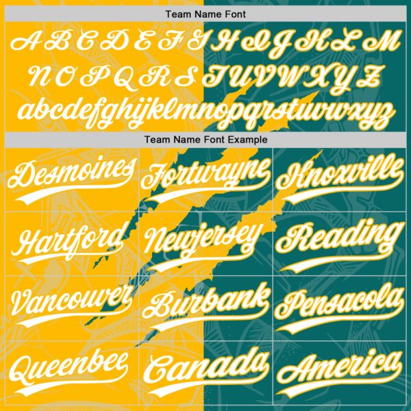 Custom Graffiti Pattern White Teal-Gold 3D Scratch Two-Button Unisex Softball Jersey