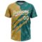 Custom Graffiti Pattern White Teal-Old Gold 3D Scratch Two-Button Unisex Softball Jersey