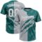 Custom Graffiti Pattern White Teal-Gray 3D Scratch Two-Button Unisex Softball Jersey