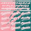 Custom Graffiti Pattern White Teal-Medium Pink 3D Scratch Two-Button Unisex Softball Jersey