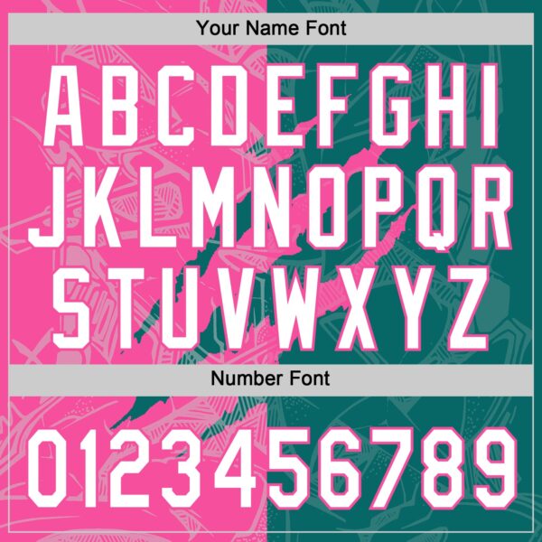 Custom Graffiti Pattern White Teal-Pink 3D Scratch Two-Button Unisex Softball Jersey