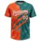 Custom Graffiti Pattern White Teal-Orange 3D Scratch Two-Button Unisex Softball Jersey