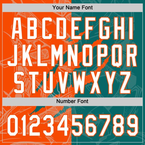 Custom Graffiti Pattern White Teal-Orange 3D Scratch Two-Button Unisex Softball Jersey