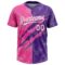 Custom Graffiti Pattern White Purple-Pink 3D Scratch Two-Button Unisex Softball Jersey