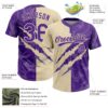Custom Graffiti Pattern Purple-Cream 3D Scratch Two-Button Unisex Softball Jersey
