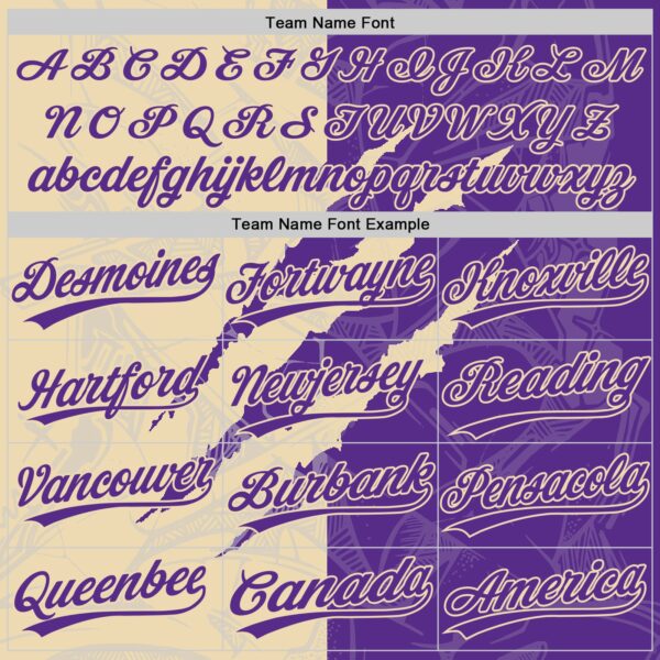 Custom Graffiti Pattern Purple-Cream 3D Scratch Two-Button Unisex Softball Jersey