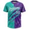 Custom Graffiti Pattern White Purple-Aqua 3D Scratch Two-Button Unisex Softball Jersey