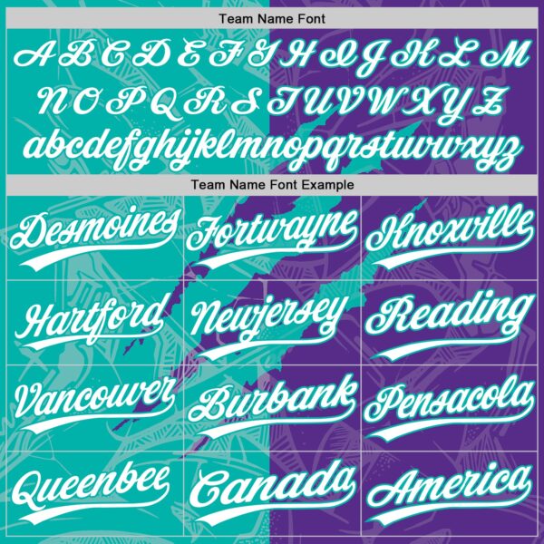 Custom Graffiti Pattern White Purple-Aqua 3D Scratch Two-Button Unisex Softball Jersey