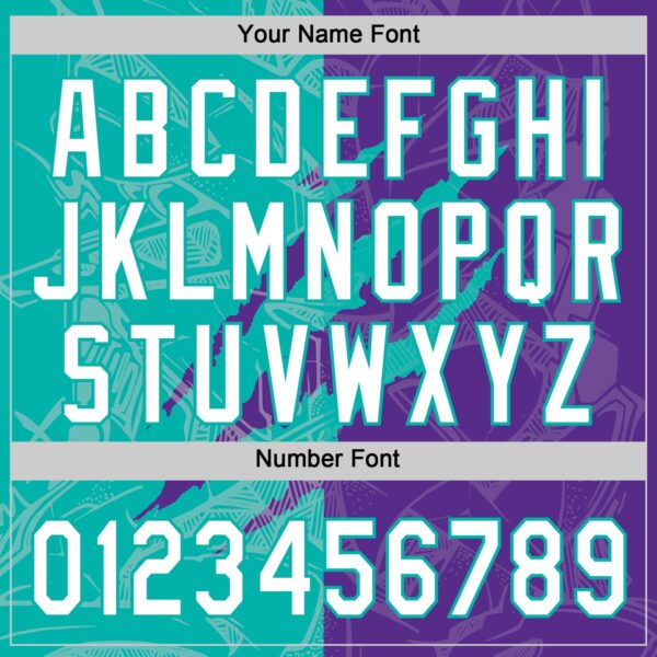 Custom Graffiti Pattern White Purple-Aqua 3D Scratch Two-Button Unisex Softball Jersey