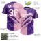 Custom Graffiti Pattern White Purple-Light Pink 3D Scratch Two-Button Unisex Softball Jersey