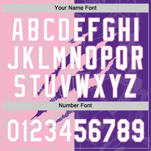 Custom Graffiti Pattern White Purple-Light Pink 3D Scratch Two-Button Unisex Softball Jersey