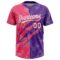 Custom Graffiti Pattern White Purple-Neon Pink 3D Scratch Two-Button Unisex Softball Jersey