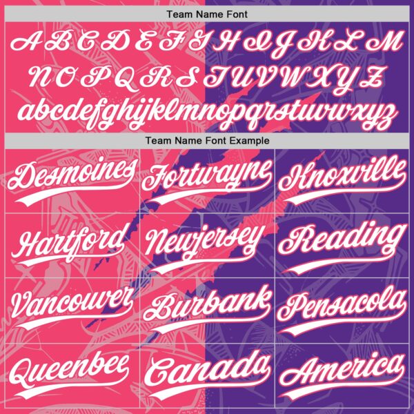 Custom Graffiti Pattern White Purple-Neon Pink 3D Scratch Two-Button Unisex Softball Jersey