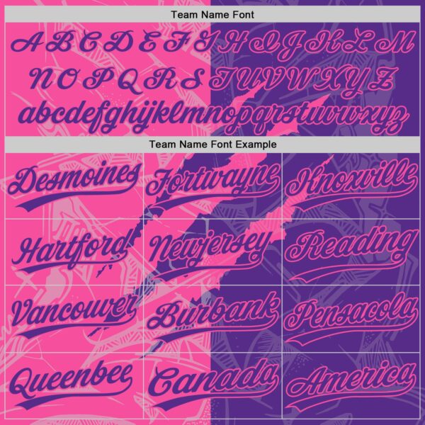Custom Graffiti Pattern Purple-Pink 3D Scratch Two-Button Unisex Softball Jersey