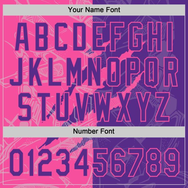 Custom Graffiti Pattern Purple-Pink 3D Scratch Two-Button Unisex Softball Jersey