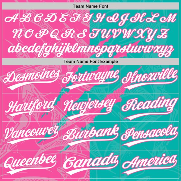 Custom Graffiti Pattern White Aqua-Pink 3D Scratch Two-Button Unisex Softball Jersey