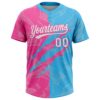 Custom Graffiti Pattern White Sky Blue-Pink 3D Scratch Two-Button Unisex Softball Jersey