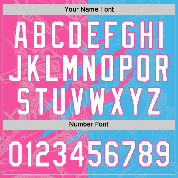 Custom Graffiti Pattern White Sky Blue-Pink 3D Scratch Two-Button Unisex Softball Jersey