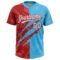 Custom Graffiti Pattern White Sky Blue-Red 3D Scratch Two-Button Unisex Softball Jersey