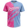 Custom Graffiti Pattern White Light Blue-Pink 3D Scratch Two-Button Unisex Softball Jersey