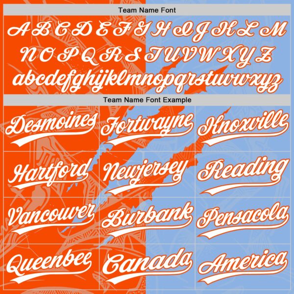 Custom Graffiti Pattern White Light Blue-Orange 3D Scratch Two-Button Unisex Softball Jersey