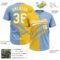 Custom Graffiti Pattern White Light Blue-Yellow 3D Scratch Two-Button Unisex Softball Jersey