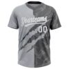 Custom Graffiti Pattern White Steel Gray-Gray 3D Scratch Two-Button Unisex Softball Jersey