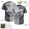 Custom Graffiti Pattern White Steel Gray-Gray 3D Scratch Two-Button Unisex Softball Jersey