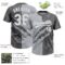 Custom Graffiti Pattern White Steel Gray-Gray 3D Scratch Two-Button Unisex Softball Jersey