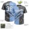 Custom Graffiti Pattern White Steel Gray-Light Blue 3D Scratch Two-Button Unisex Softball Jersey