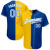 Custom Royal Light Blue-Yellow Authentic Split Fashion Baseball Jersey